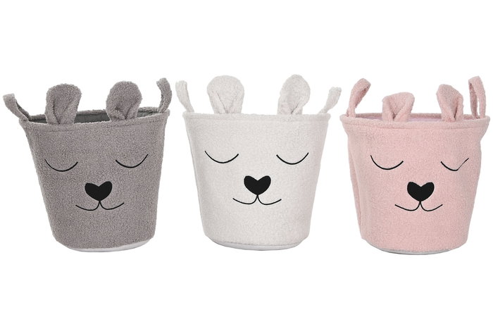 DKD Home Decor Cesta Kids Beige Marron 35 x 41 x 35 cm (3 Unidades) DKD Home Decor Cesta Kids Beige Marron 35 x 41 x 35 cm (3 Unidades)