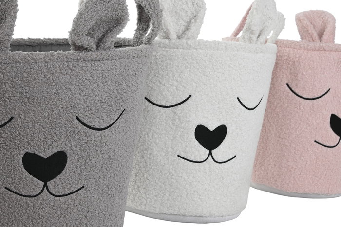 DKD Home Decor Cesta Kids Beige Marron 35 x 41 x 35 cm (3 Unidades) DKD Home Decor Cesta Kids Beige Marron 35 x 41 x 35 cm (3 Unidades)