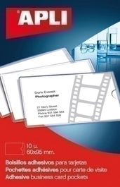 Funda Adhesiva Apli 60X95Mm Bolsillo Para Tarjetas Paquete De 10