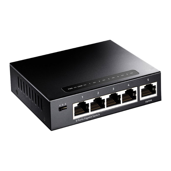 Cudy GS105 Switch Gigabit Ethernet 5 Puertos RJ-45 10/100/1000Mbps Full Duplex Negro