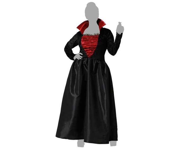 Atosa Disfraz de Vampiresa Negra con Escote Rojo para Mujer Adulta XXL Atosa Disfraz de Vampiresa Negra con Escote Rojo para Mujer Adulta XXL