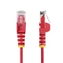 StarTech N6PAT300CMRDS Cable de Red Cat6 Slim UTP 3m RJ45 - 28AWG, LSZH, 1 Gbps, 250MHz, PoE++ 100W, Rojo, Probado Fluke, ANSI/TIA-568-C.2