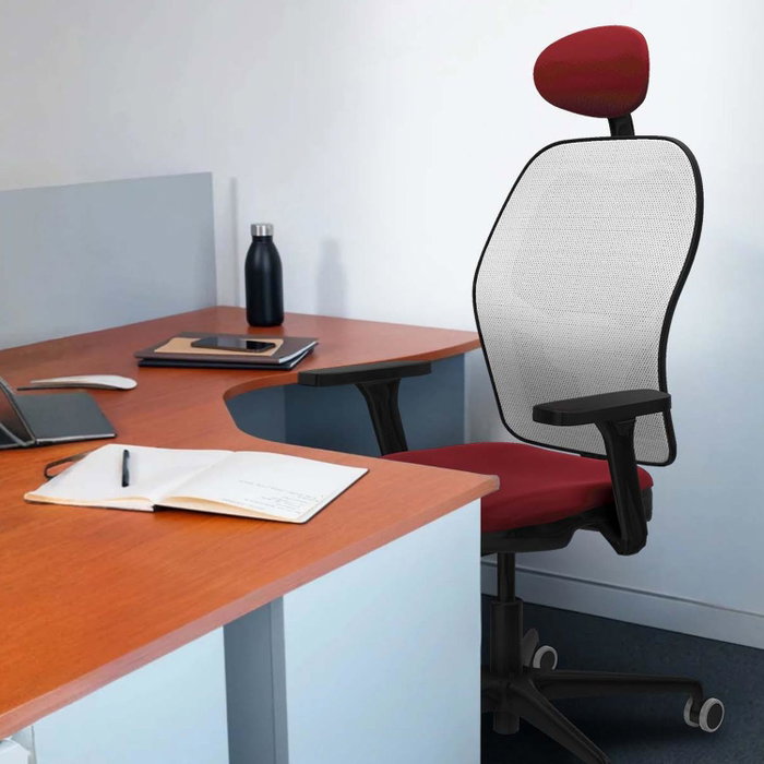 PIQUERAS Y CRESPO Silla de oficina Jorquera Gris/Blanco con Mecanismo Sincro/Traslack PIQUERAS Y CRESPO Silla de oficina Jorquera Gris/Blanco con Mecanismo Sincro/Traslack