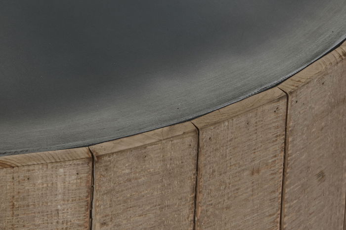 DKD Home Decor Mesa Centro Alpino Natural Abeto MDF 90 x 90 x 30 cm