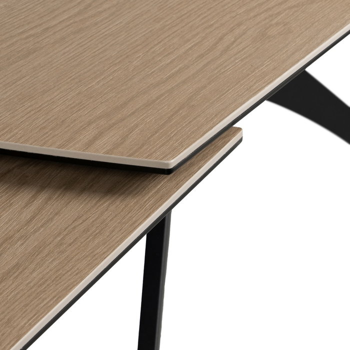 Mesa Extensible Natural-Negro 180 X 90 X 76 cm