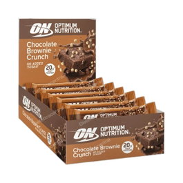 Optimum Nutrition Barrita Crujiente Sabor Brownie de Chocolate - 10 unidades x 65g