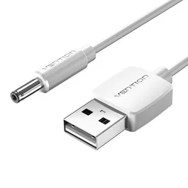 Vention CEXWF Cable Conversor USB A 2.0 Macho a DC 5.5mm Macho 1m para Fuente 5V, Blanco
