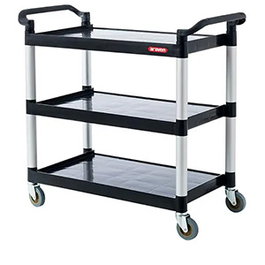 Araven Carro Servicio Politray para Almacenaje y Transporte con 3 Estantes, Polipropileno, 98x53x93 cm