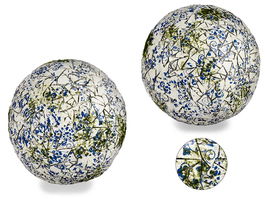 Ibergarden Bola Poliresina Mosaico Azul 31.5x31.5x31.5 cm (Set de 2)