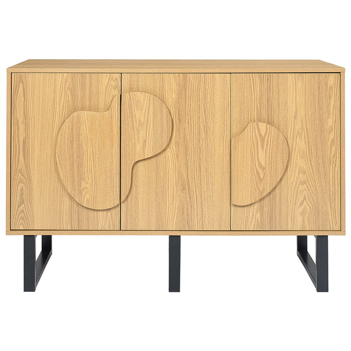 Home Deco Factory Aparador Contemporain 3 Puertas, 3 puertas, estructura de MDF y paneles de partículas con patas de hierro, Mueble de almacenaje