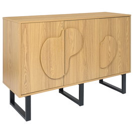 Home Deco Factory Aparador Contemporain 3 Puertas, 3 puertas, estructura de MDF y paneles de partículas con patas de hierro, Mueble de almacenaje