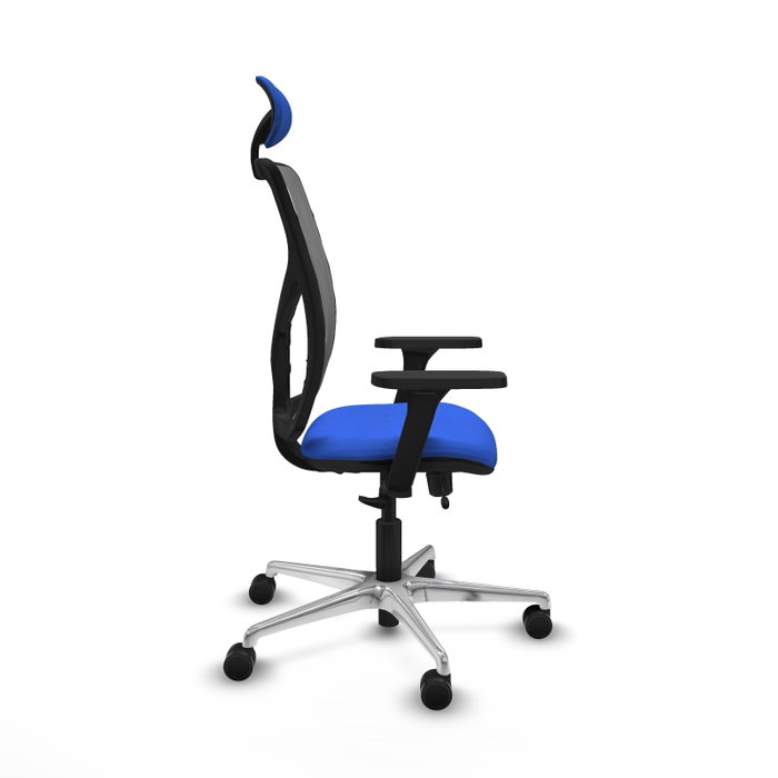 PIQUERAS Y CRESPO Silla de oficina Motilla Azul y Gris con mecanismo Sincro/Traslack PIQUERAS Y CRESPO Silla de oficina Motilla Azul y Gris con mecanismo Sincro/Traslack