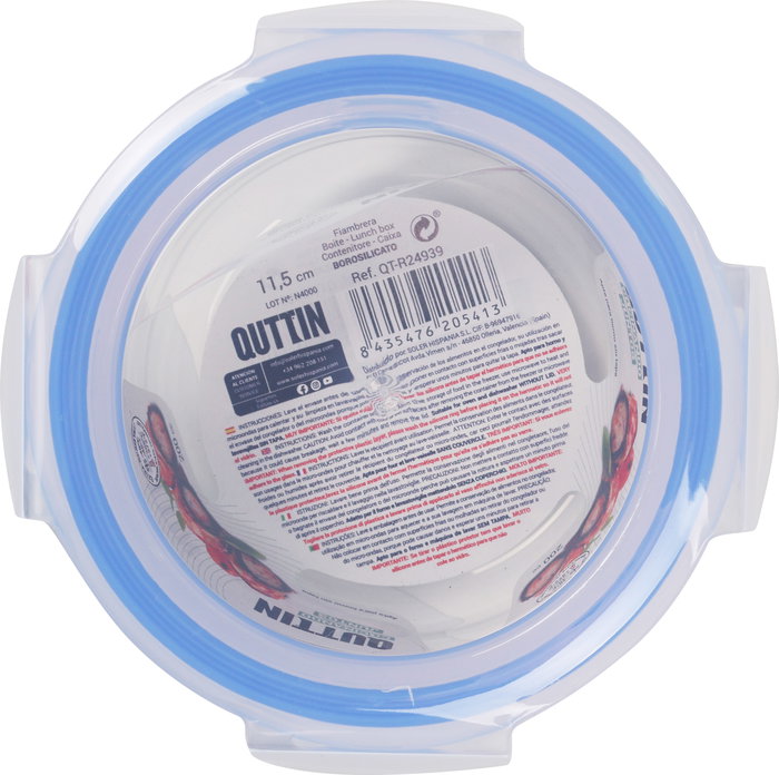 Quttin Fiambrera Redonda con Tapa Hermética sin Válvula 11.5 cm 200 cc (12 Unidades)