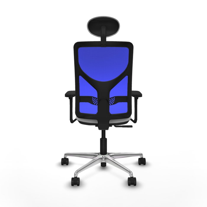 PIQUERAS Y CRESPO Silla de oficina Motilla con Mecanismo Sincro, Tela Blanca y Malla Azul