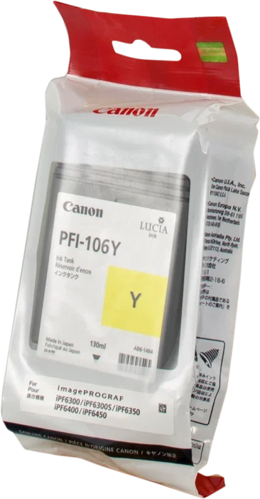 Canon PFI-106y Cartucho de Tinta Amarillo 130 ml Canon PFI-106y Cartucho de Tinta Amarillo 130 ml