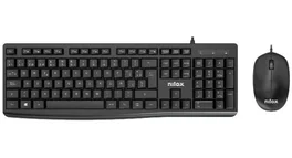 Nilox NXKME0012 Teclado y Ratón Inalámbrico USB QWERTY Español Negro