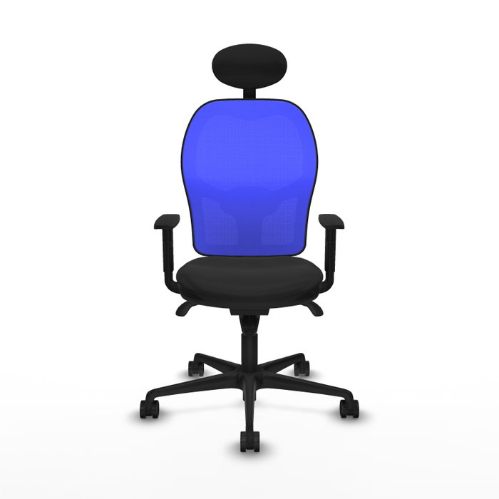 PIQUERAS Y CRESPO Silla de oficina Jorquera con mecanismo Sincro, Negro y Azul