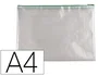 Q-connect Bolsa multiusos de malla DIN A4 verde con cremallera