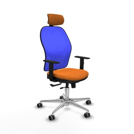 PIQUERAS Y CRESPO Silla de oficina Jorquera Sincro/Traslack Naranja y Azul