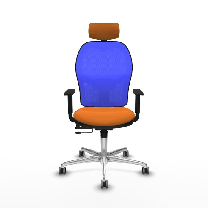 PIQUERAS Y CRESPO Silla de oficina Jorquera Sincro/Traslack Naranja y Azul