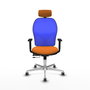 PIQUERAS Y CRESPO Silla de oficina Jorquera Sincro/Traslack Naranja y Azul