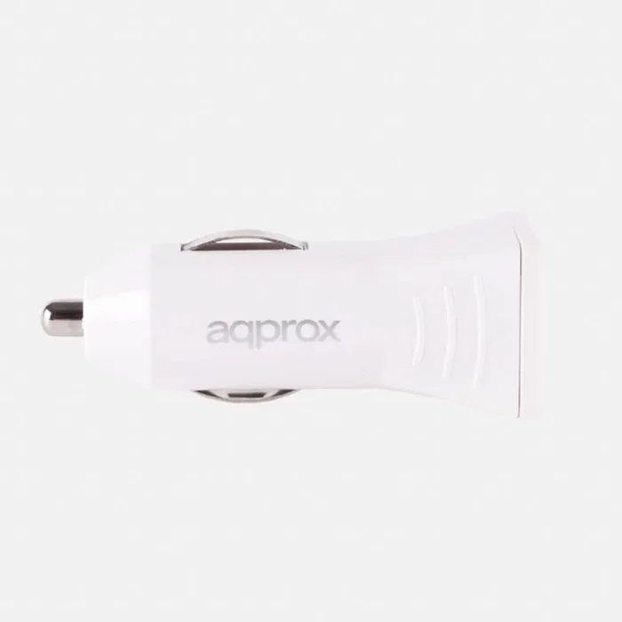 Approx APPUSBCARW Cargador USB para Coche 5V/1A con Protección Cortocircuito, Color Blanco, para Smartphone, Encendedor de Cigarrillos