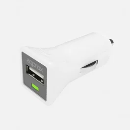 Approx APPUSBCARW Cargador USB para Coche 5V/1A con Protección Cortocircuito, Color Blanco, para Smartphone, Encendedor de Cigarrillos