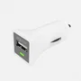 Approx APPUSBCARW Cargador USB para Coche 5V/1A con Protección Cortocircuito, Color Blanco, para Smartphone, Encendedor de Cigarrillos