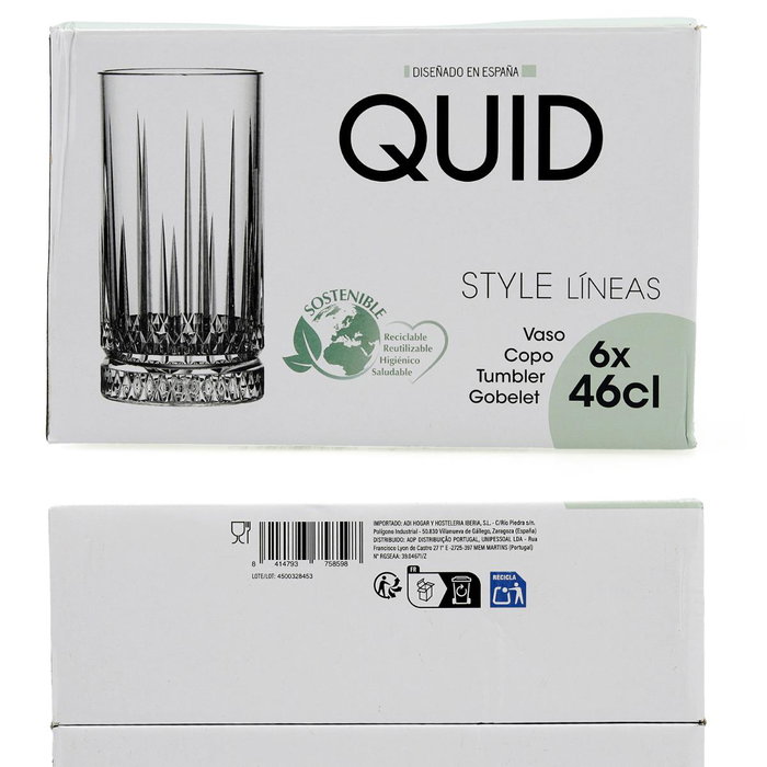 Quid Vaso Alto Vidrio Style 46 cL (6 Unidades) inevitable Quid Vaso Alto Vidrio Style 46 cL (6 Unidades) inevitable