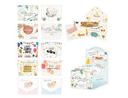 Arguval Billetero cierre surtido plata para felicitaciones (bebes, bodas, cumpleaños) - 11 x 8.5 cm