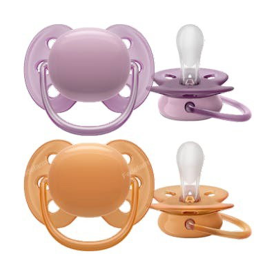 AVENT SCF091/33 Chupete Ultra Soft 6-18 Meses Lila/Naranja Niña 2 Unidades AVENT SCF091/33 Chupete Ultra Soft 6-18 Meses Lila/Naranja Niña 2 Unidades