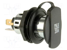 PRO CAR Tomacorriente de encendedor negro con tapa