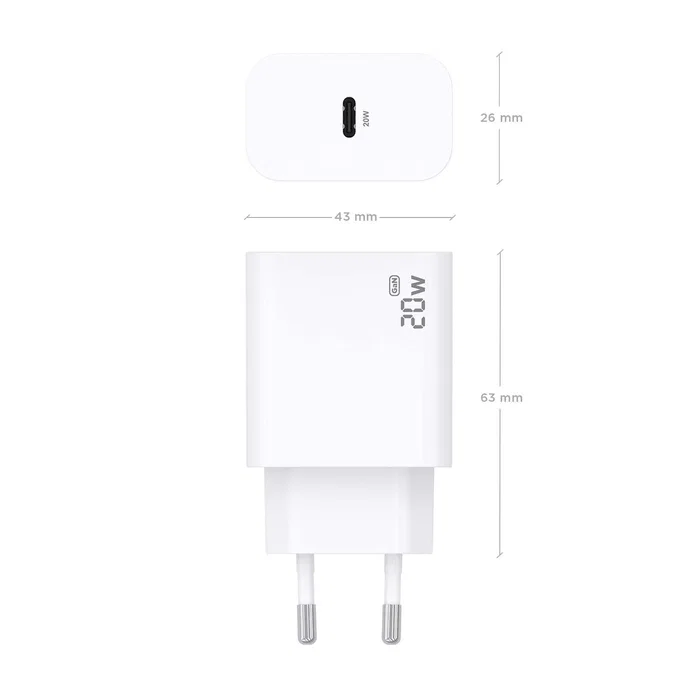 Aisens Cargador GaN 20W USB-C Blanco A110-0938 Aisens Cargador GaN 20W USB-C Blanco A110-0938