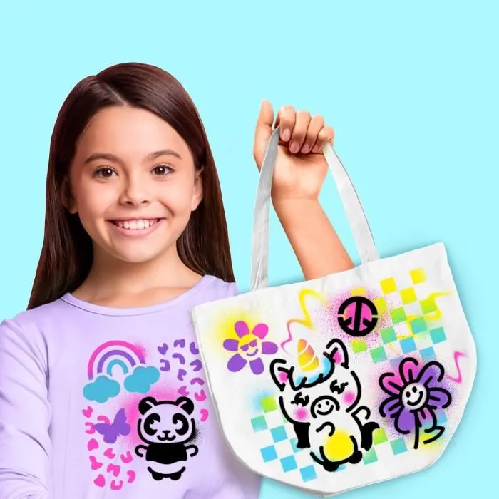 Canal Toys AIR 016 Airbrush Art Kit de Diseño de Moda con Spray Electrónico, Plantillas y Rotuladores