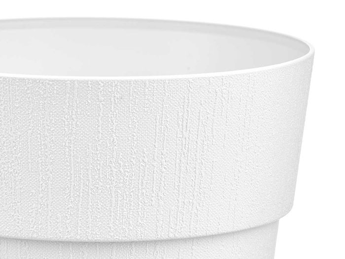 Stefanplast Maceta Plastico Blanca 25 cm con Reserva de Agua 7,5 L 100% Plástico Reciclado (Set de 6)