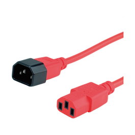ROLINE Cable IEC 320 C14 a C13 Rojo 1.8m, Secomp 19.08.1520, 250V 10A, Conector Macho C14 a Hembra C13, Cable de Alimentacion
