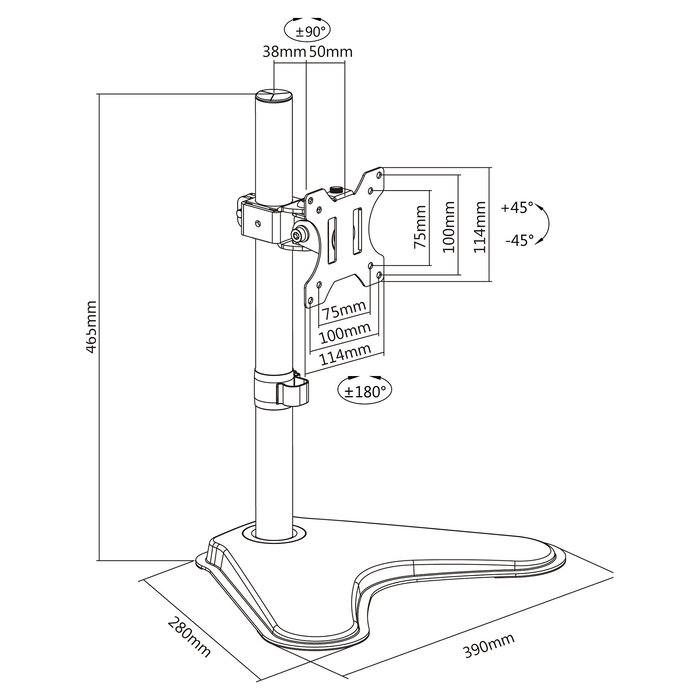 EQUIP Soporte Articulado de Sobremesa para Monitor LCD 13" - 32", Ajuste de Inclinación, Rotación y Giro, Gestión de Cables, VESA 75x75/100x100 mm, Negro