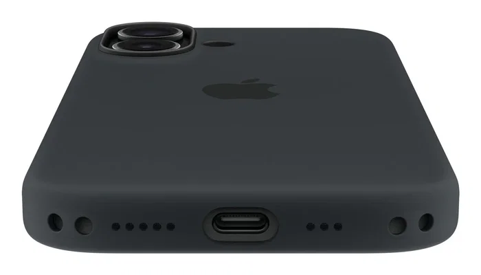Apple MGF14ZM/A Funda de Silicona con MagSafe para iPhone 17 - Negro, 45% silicona reciclada, interior de microfibra, protección contra caídas y rayones, carga inalámbrica