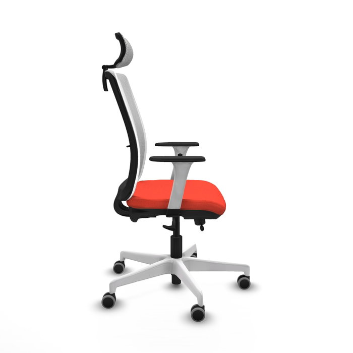 PIQUERAS Y CRESPO Silla de oficina Haches con mecanismo Sincro/Traslack Naranja y Blanco PIQUERAS Y CRESPO Silla de oficina Haches con mecanismo Sincro/Traslack Naranja y Blanco