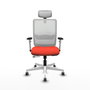 PIQUERAS Y CRESPO Silla de oficina Haches con mecanismo Sincro/Traslack Naranja y Blanco
