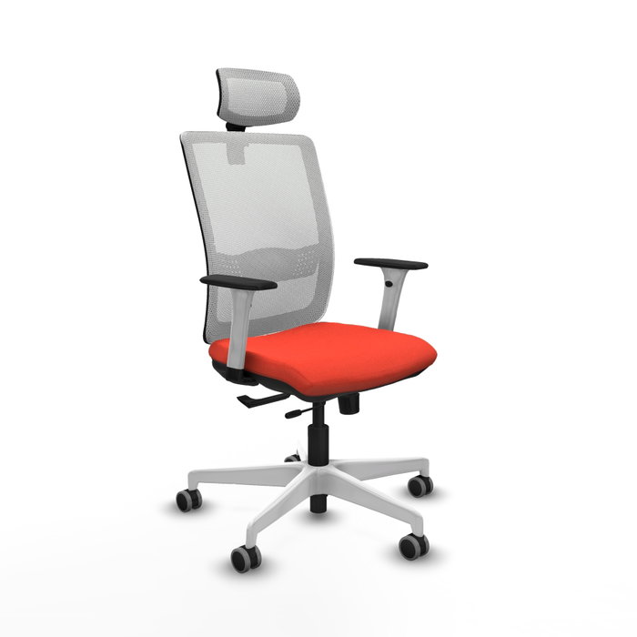 PIQUERAS Y CRESPO Silla de oficina Haches con mecanismo Sincro/Traslack Naranja y Blanco PIQUERAS Y CRESPO Silla de oficina Haches con mecanismo Sincro/Traslack Naranja y Blanco