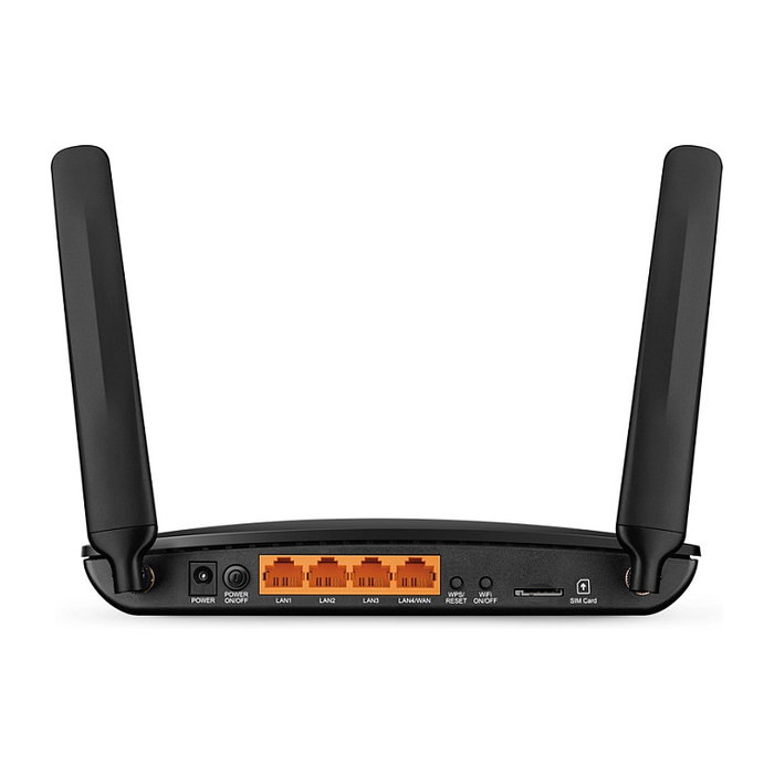TP-Link TL-MR150 Router inalámbrico 4G LTE con 4 puertos LAN, Wi-Fi 2.4 GHz 300 Mbps, Soporte 3G/4G y VPN, Negro