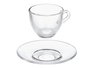 Vivalto Taza de Vidrio para Café 85 ml con Plato Transparente 11x5.5x11 cm (Set de 24)