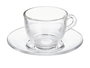 Vivalto Taza de Vidrio para Café 85 ml con Plato Transparente 11x5.5x11 cm (Set de 24)