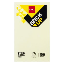Deli Bloc de notas adhesivas Stick Up amarillo 76x126mm, 100 hojas