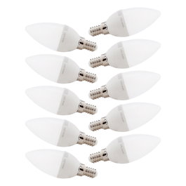 Pack 10 Lámparas LED Vela E14 5W 410Lm Blanco Frío