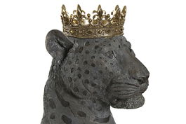 DKD Home Decor Figura Resina Corona Animal Gris Dorado 23.5 x 33 x 27.5 cm (2 Unidades)
