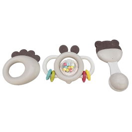 Tachan Pack 3 Sonajeros y Mordedor +0 Meses para Bebés, 2 en 1 con Material Blandito para Aliviar Dolor de Dientes