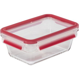 Emsa Clip&Close Contenedor de Comida de Vidrio 850 ml Rojo