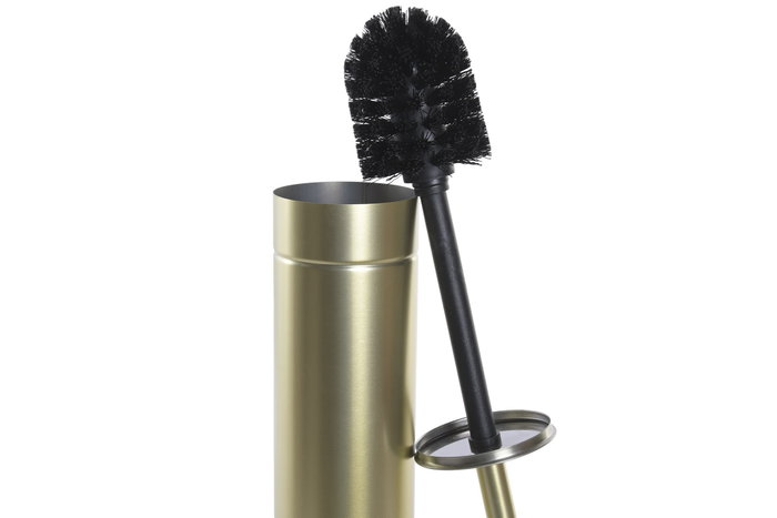DKD Home Decor Escobillero Metal PP Mate Dorado